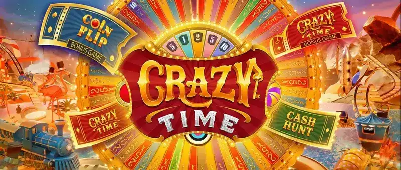 Rodadas bônus do Crazy Time — Coin Flip, Cash Hunt, Pachinko, Crazy Time no celular